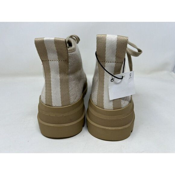 Zara Womens Fabric Lace Up Ankle Boots Tan Natural EU 41 US 10 1131/710 NWT - Picture 4 of 6